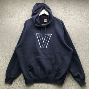 Nike Navy Blue Hoodie with White and Blue Logo
